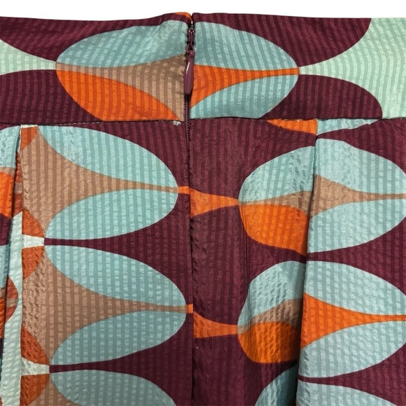 Anthropologie HD in Paris Paused Movements Silk Wide Pleat High Waist Skirt sz 4 - Picture 5 of 10